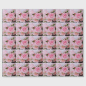 Schönes rosa Gemälde Blume Fotogeschenk Geschenkpapier (Flach)