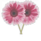 Schönes Rosa Gerbera Daisies Contour Sticker (Vorderseite)