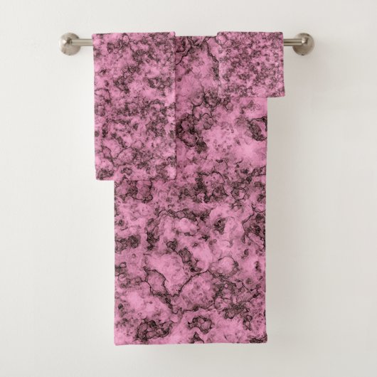 Schönes rosa, helles Marmor dunkle Adern Badhandtuch Set (Insitu)