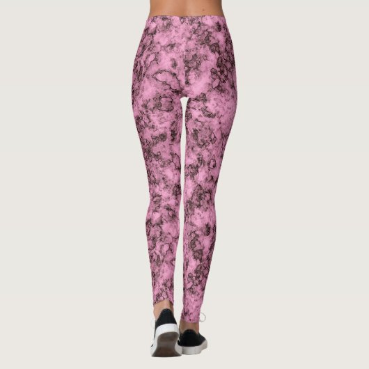 Schönes rosa, helles Marmor dunkle Adern Leggings (Rückseite)