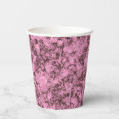 Schönes rosa, helles Marmor dunkle Adern Pappbecher (Rückseite)
