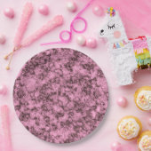 Schönes rosa, helles Marmor dunkle Adern Pappteller (Party)