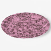 Schönes rosa, helles Marmor dunkle Adern Pappteller (Schrägansicht)