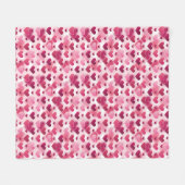 Schönes rosa Herz Muster Fleecedecke (Vorderseite (Horizontal))