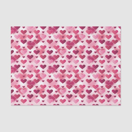 Schönes rosa Herz Muster Seidenpapier (Vorderseite)