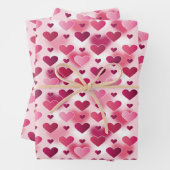 Schönes rosa Herzmuster - Valentinstag Geschenkpapier Set (Beispiel)