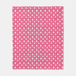 Schönes rosa Katzenmuster Fleece Blanket für Kinde