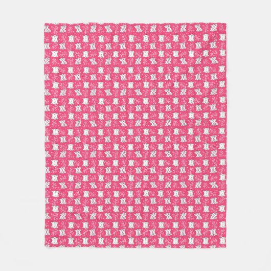 Schönes rosa Katzenmuster Fleece Blanket für Kinde (Vorderseite)