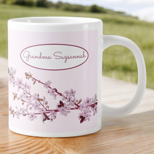 Schönes rosa Kirschblossom nach Maß beidseitig Jumbo-Tasse