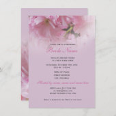 Schönes Rosa Kirschblüte Frühlingsgebirge Brautpar Einladung (Vorne/Hinten)