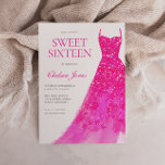 Schönes rosa Kleid 16 . Geburtstag 16 Party Einladung<br><div class="desc">Schönes rosa Kleid 16 . Geburtstag 16 Party Einladungen Variationen zur Einladung und passende Artikel in unserem Shop</div>
