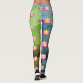 Schönes rosa Lotus-Blume-Muster Leggings (Rückseite)