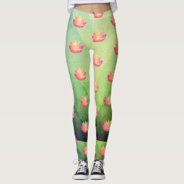 Schönes rosa Lotus-Blume-Muster Leggings