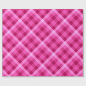 Schönes rosa Magenta Kariertes Wrapping Paper Geschenkpapier (Flach)