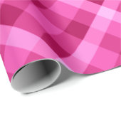 Schönes rosa Magenta Kariertes Wrapping Paper Geschenkpapier (Rolleneckpunkt)