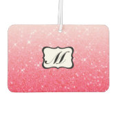 Schönes rosa Mit Monogramm Autolufterfrischer (Rückseite)