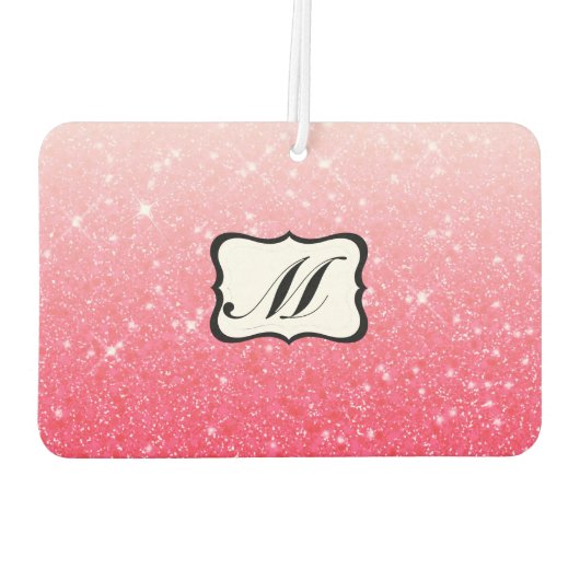 Schönes rosa Mit Monogramm Autolufterfrischer (Rückseite)