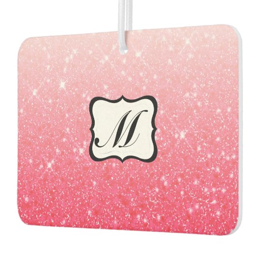 Schönes rosa Mit Monogramm Autolufterfrischer (Links)