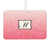 Schönes rosa Mit Monogramm Autolufterfrischer (Vorderseite)