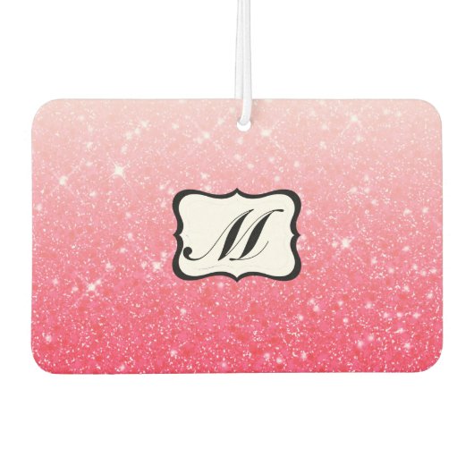 Schönes rosa Mit Monogramm Autolufterfrischer (Vorderseite)