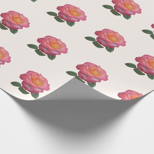 Schönes rosa Muster auf Lichtkorallen Geschenkpapier (Ecke)