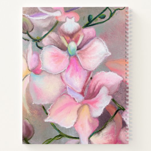Schönes rosa Orchid-Blume-Notebook Notizblock (Rückseite)