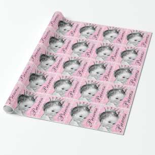 Schönes rosa Princess Baby Duschpapier Geschenkpapier