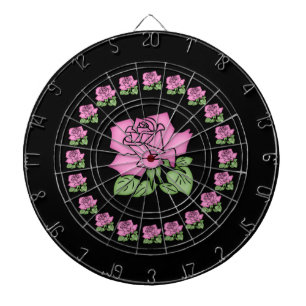 Schönes rosa Rose Dart Board individuell anpassbar Dartscheibe
