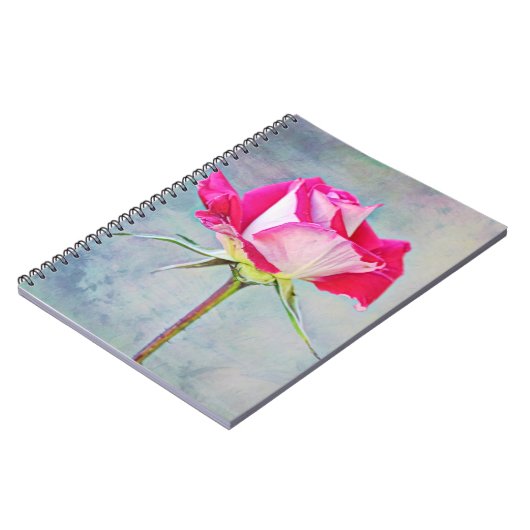 Schönes rosa Rose Künstlerisch-Journal-Notebook Notizblock (Linke Seite)