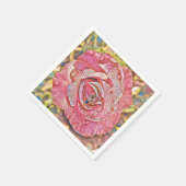 Schönes rosa Rosengemälde Papier Napkin Blume Serviette (Ecke)