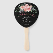 Schönes rosa Roses Bouquet auf schwarz Fächer (Rückseite)