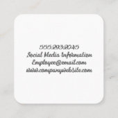 Schönes rosa Roses Muster Quadratische Visitenkarte (Rückseite)