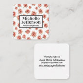 Schönes rosa Roses Muster Quadratische Visitenkarte (Vorne/Hinten)