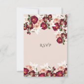 Schönes Rosa Roses White Lilies Wedding RSV RSVP Karte (Vorderseite)