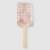 Schönes rosa rustikales Hochzeitsprogramm Fächer (Rückseite)