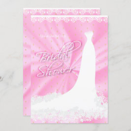 Schönes rosa Satin Religiöses Brautparty Einladung