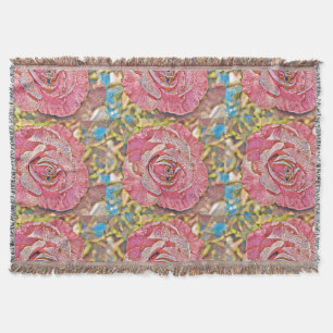 Schönes rosa Sommer Rose Blume Gemälde Decke