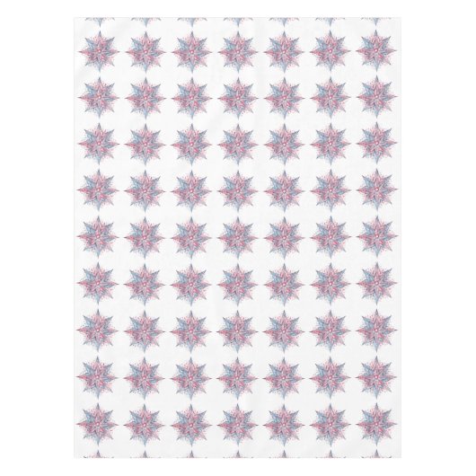 Schönes Rosa und Blau Kaleidoskop Weihnachten Tischdecke (Vorderseite)