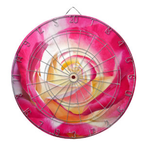 Schönes Rosa und gelbe Rose Dartscheibe