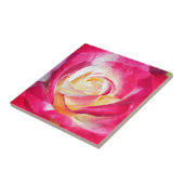 Schönes Rosa und gelbe Rose Fliese (Seite)