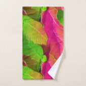 Schönes rosa und grüne Blattmuster Badhandtuch Set (Handtuch)