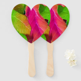 Schönes rosa und grüne Blattmuster Fächer