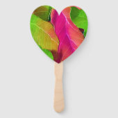 Schönes rosa und grüne Blattmuster Fächer (Vorderseite)