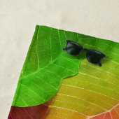 Schönes rosa und grüne Blattmuster Strandtuch (Beispiel)
