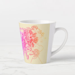 Schönes Rosa und Lila Blüten Milchtasse