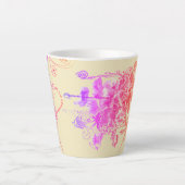 Schönes Rosa und Lila Blüten Milchtasse (Vorderseite)