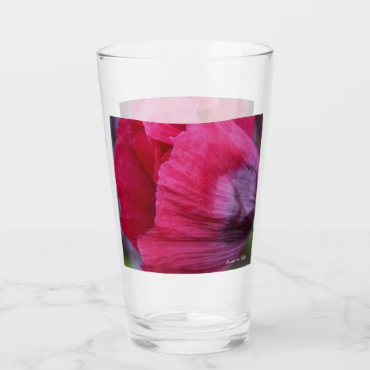 Schönes Rosa und Lila Mohn Glas (Rückseite)