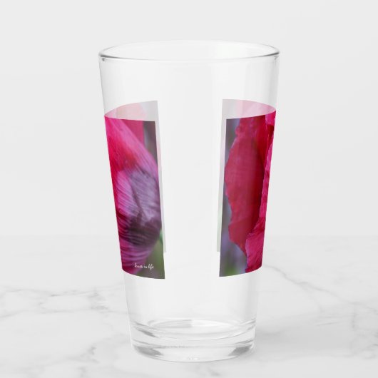 Schönes Rosa und Lila Mohn Glas (Rechts)