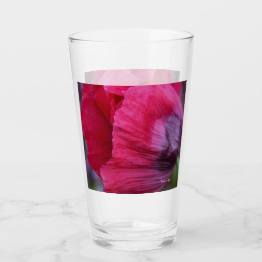 Schönes Rosa und Lila Mohn Glas (Vorderseite)
