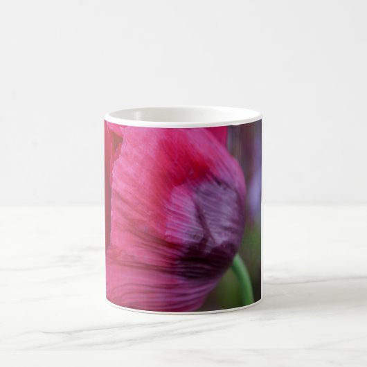 Schönes Rosa und Lila Mohn Kaffeetasse (Mittel)